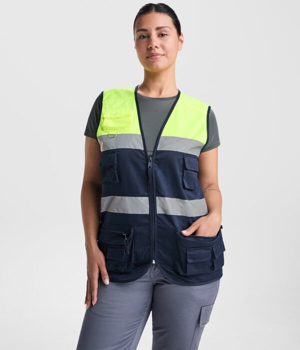 Chaleco Alta Visibilidad Roly Beta 9323 Seguridad Laboral